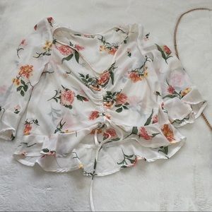 New floral cropped fashion blouse
